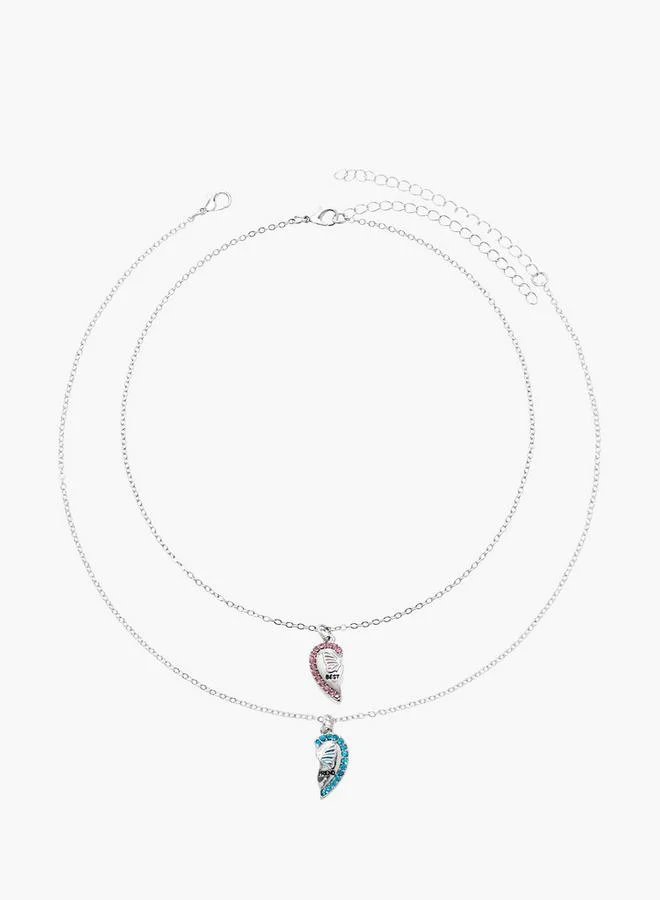 فلورا بيلا من شو إكسبرس Butterfly Bff Pendant Necklace With Lobster Clasp Closure - Set Of 2